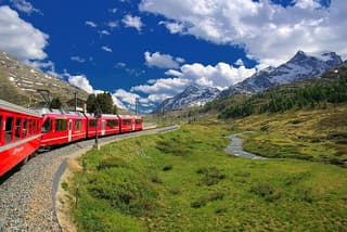 From Milan: Bernina Red Train and Tour of St. Moritz