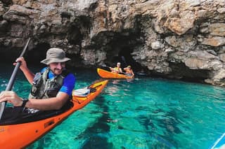 Kayak excursion to Porto Selvaggio between caves and springs