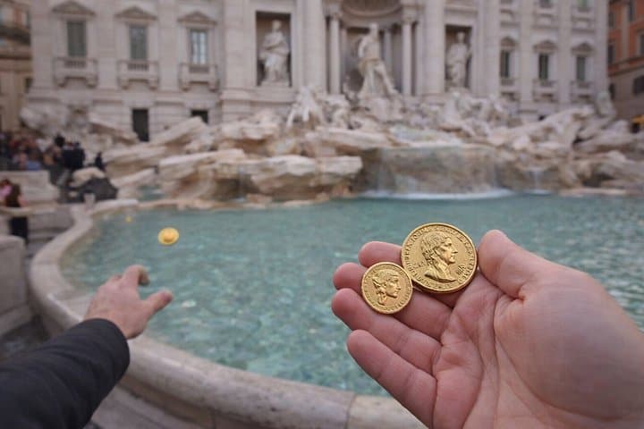 Trevi Fountain Coin Ritual Basin Access Ticket & Imperial Coins — photo 1 of 15