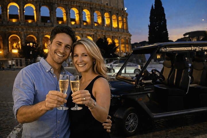 Panoramic Rome by Night Golf Cart Tour with Prosecco & Pick-Up — photo 1 of 8