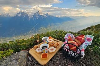 Trekking at dawn in Valle d'Aosta breakfast Overview