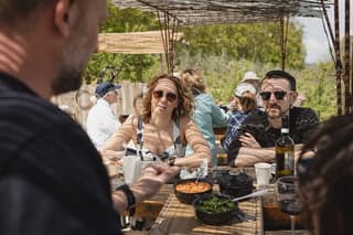 Traditional Tuscan lunch in the cellar in Montepulciano