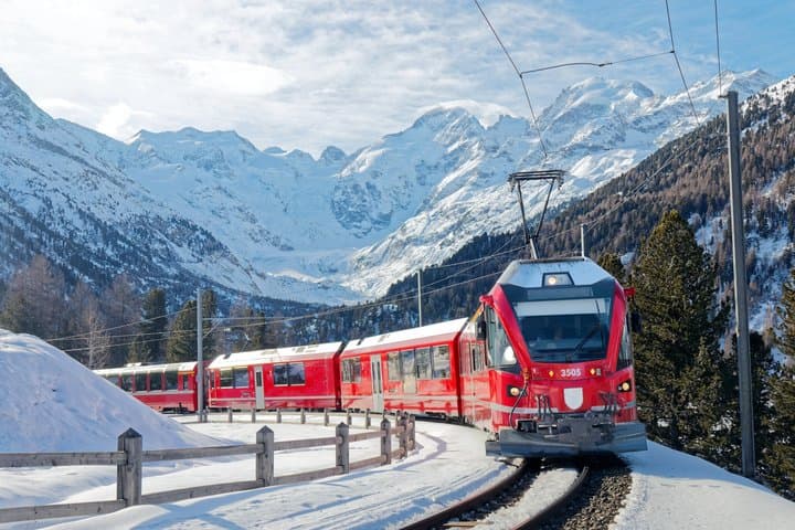 St Moritz & Swiss Alps Day Trip with Bernina Red Train from Milan — photo 1 of 40