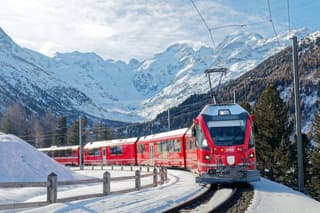 St Moritz & Swiss Alps Day Trip with Bernina Red Train from Milan