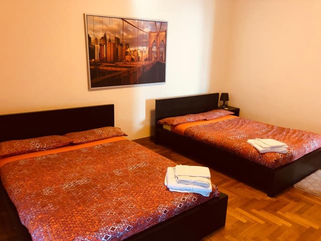Deluxe Double Room with Two Double Beds with Shared Bathroom