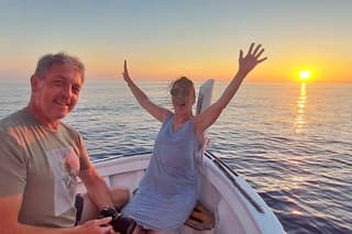 Sunset private boat tour of Cinque Terre with traditional ligurian gozzo