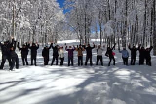 Snowshoeing on Mount Arioso in the Apennines National Park