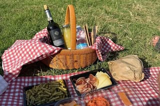 Picnic among the rows of Vernaccia di San Gimignano