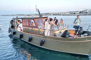 an aperitif served aboard the Carolina Boat enjoying sea