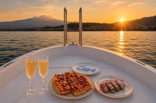 Romantic sunset boat tour with marriage proposal in Taormina