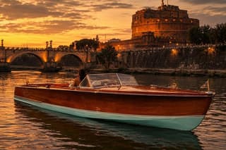 Rome Private Luxury Vintage Boat Cruise on the Tiber River