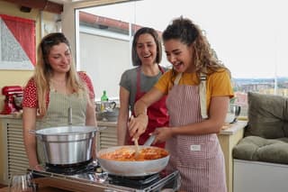 Rome: Private Pasta-making experience on a Rooftop with Wine